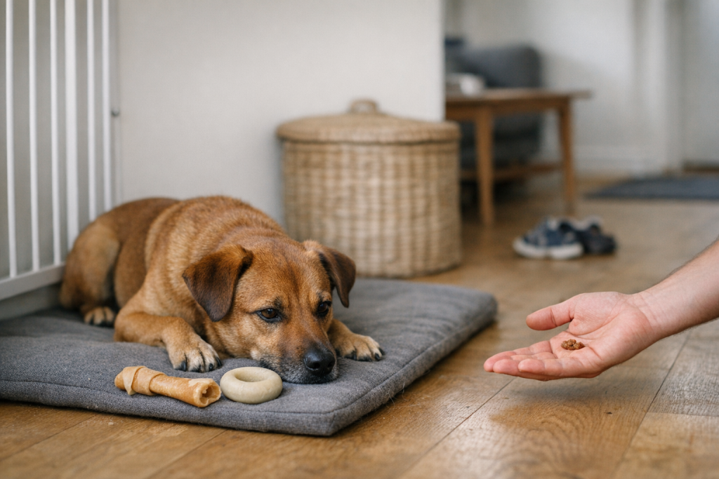 Min hund knurrer, når jeg tager noget: den rolige plan, der gør det tryggere (for jer begge)