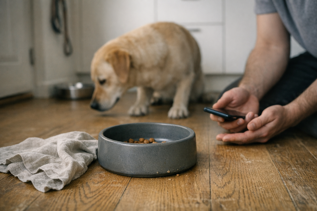 Når madskålen bliver ignoreret: rolig tjekliste til hunden, der ikke vil spise