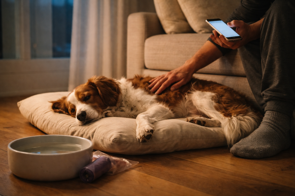 Diarré hos hund: min triage-guide til ro i maven (og hvornår du skal ringe nu)