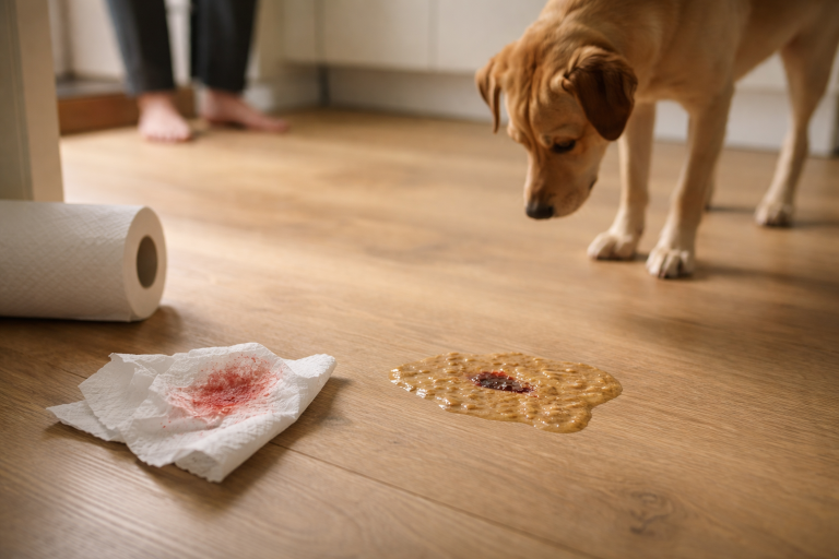 7 ting jeg kigger på, når en hund pludselig har blod i afføring eller opkast