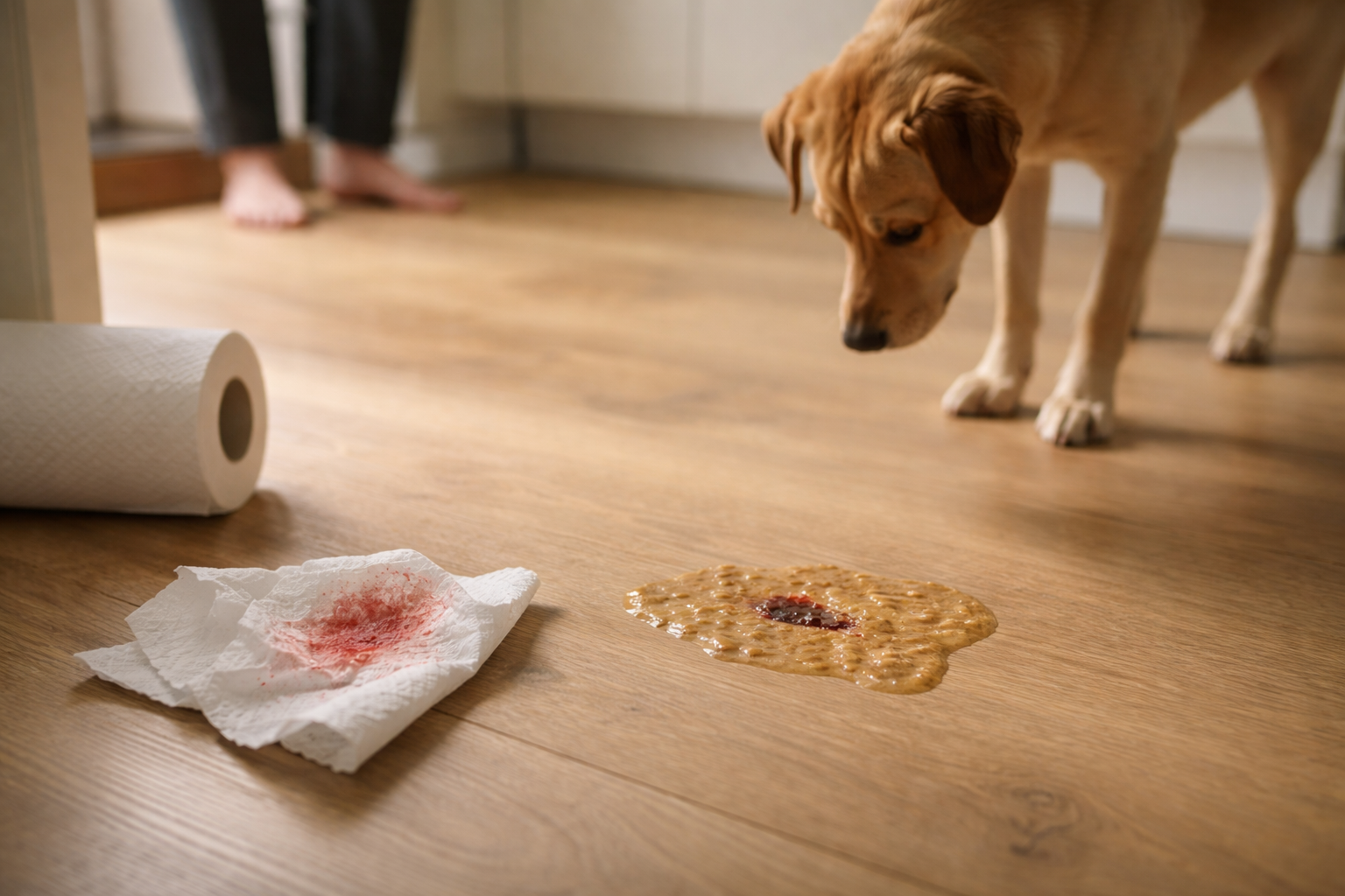 7 ting jeg kigger på, når en hund pludselig har blod i afføring eller opkast