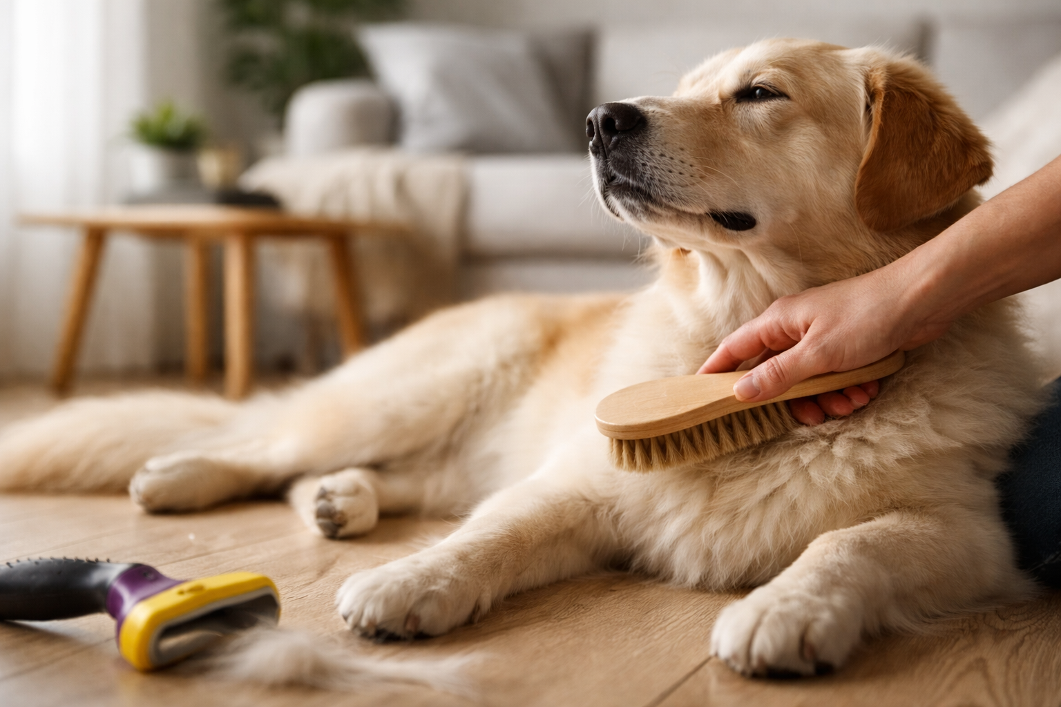 Den dag jeg smed furminatoren ud og fandt en børste min hund faktisk kunne lide