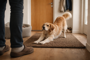 Hvorfor strækker hunden sig, når du kommer hjem? Sådan læser du signalet rigtigt