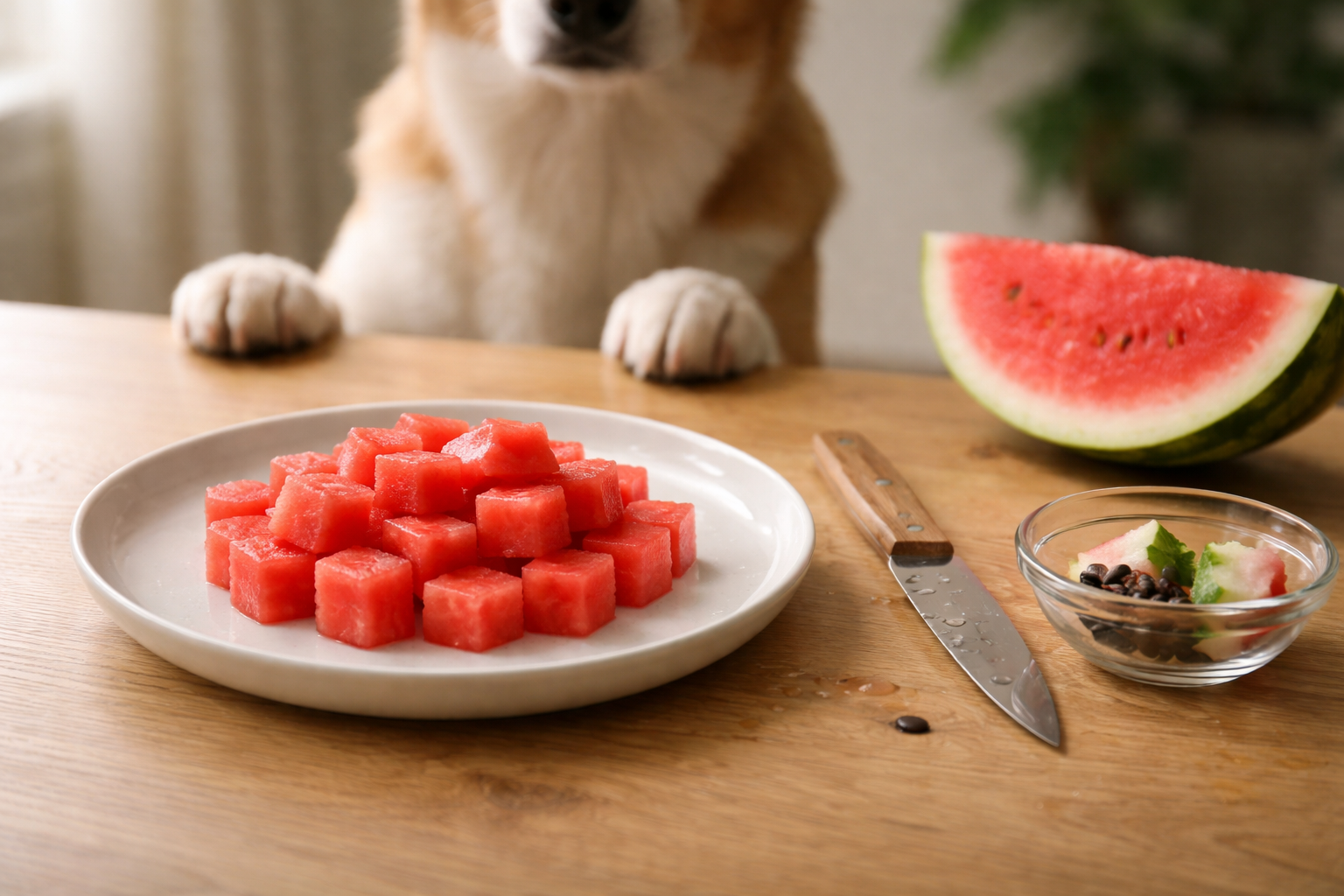 Må hunde få vandmelon? Mængder, risici med kerner og skal samt sikre alternativer