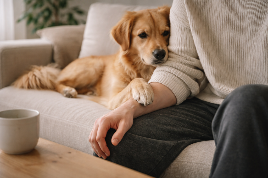 Når hunden lægger poten på dig: betydning, røde flag og din bedste reaktion