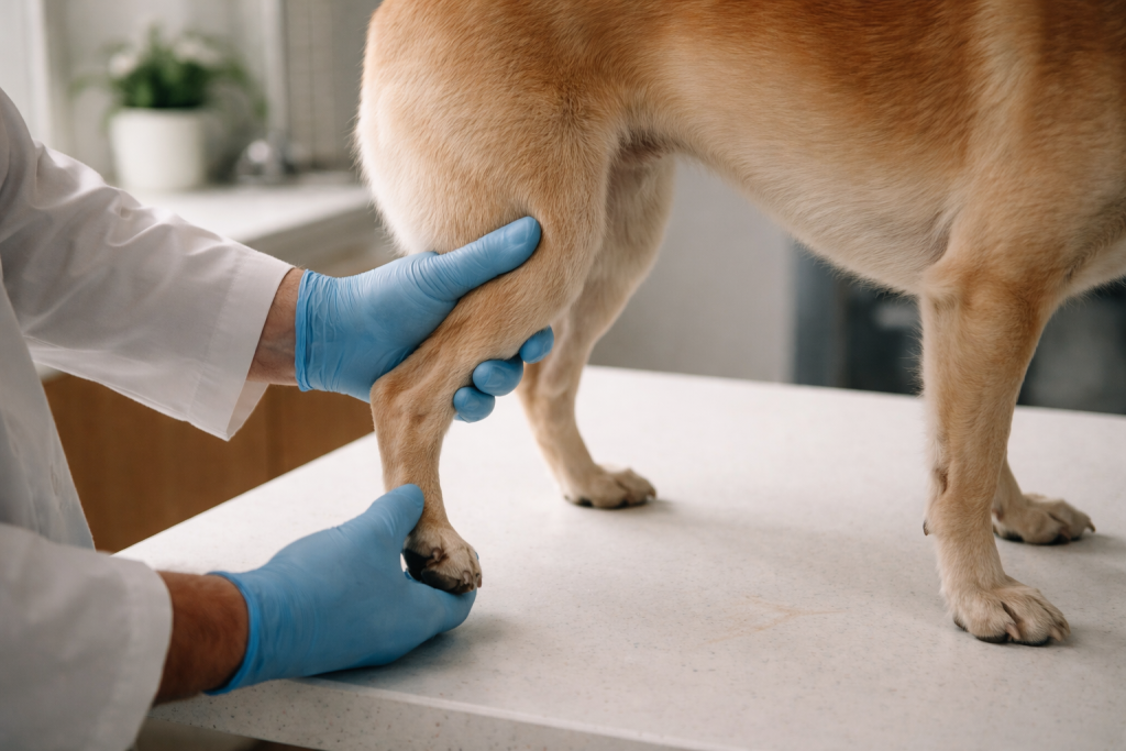 Patellaluksation hos hund: symptomer, grader, behandling, operation og genoptræning