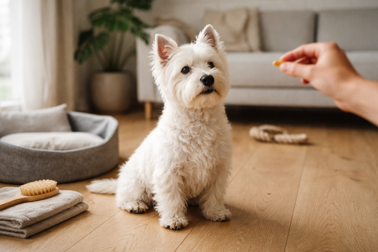 West Highland White Terrier (Westie): temperament, pelspleje, sundhed og hvem den passer til