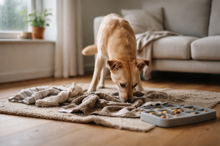 Aktivering af hund indendørs: 25 rolige idéer til regnvejrsdage