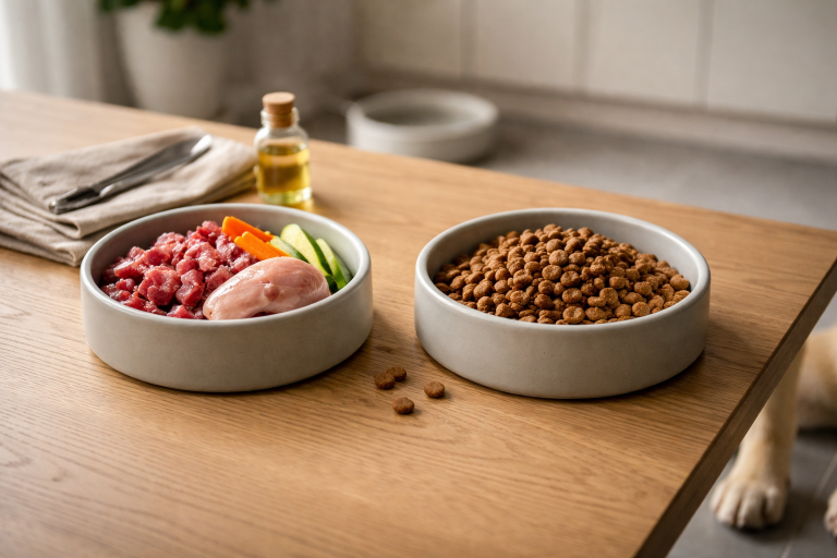 Raw food vs. tørfoder til hunde: fordele, ulemper, sikkerhed og hvad der passer til din hund