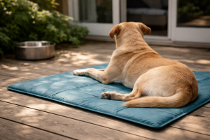 Kølemåtte til hund: sådan vælger du størrelse, materiale og ved hvornår den ikke er nok
